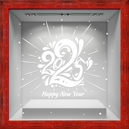 2025 Fancy New Year Αυτοκόλλητο Βιτρίνας