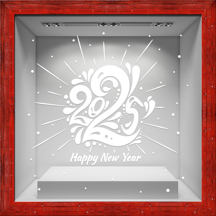 Αυτοκόλλητο Βιτρίνας 2025 Fancy New Year