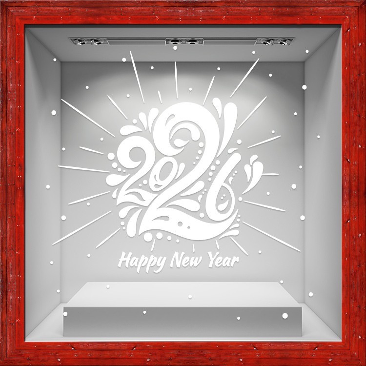Αυτοκόλλητο Βιτρίνας 2026 Fancy New Year