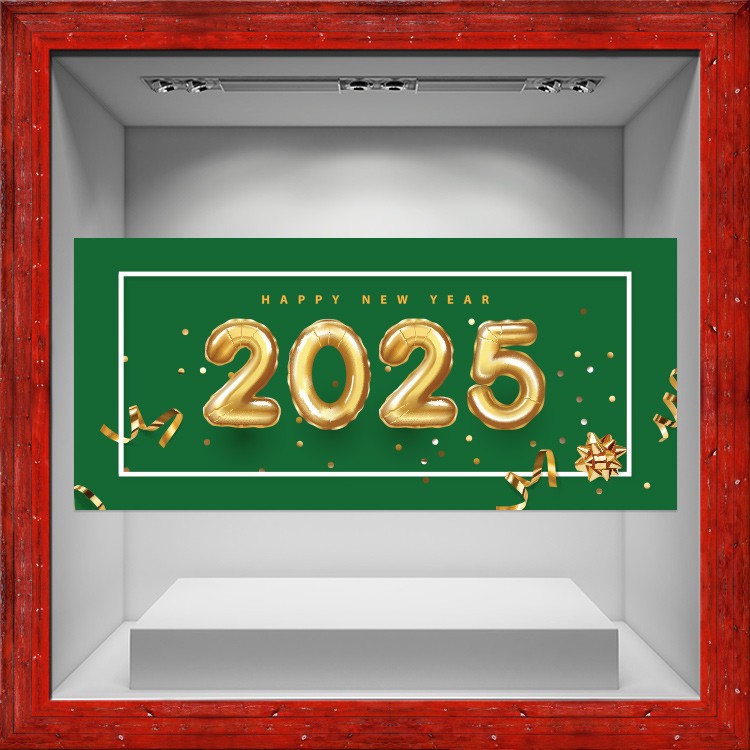 Αυτοκόλλητο Βιτρίνας 2025 Balloon