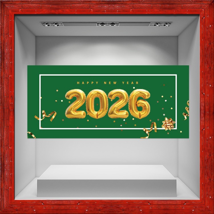 Αυτοκόλλητο Βιτρίνας 2026 Balloon