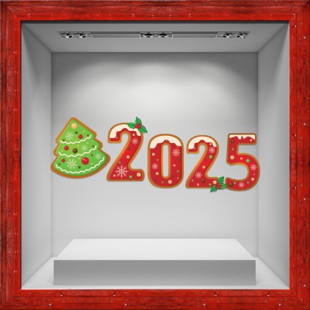 2025 με Δέντρο Αυτοκόλλητο Βιτρίνας