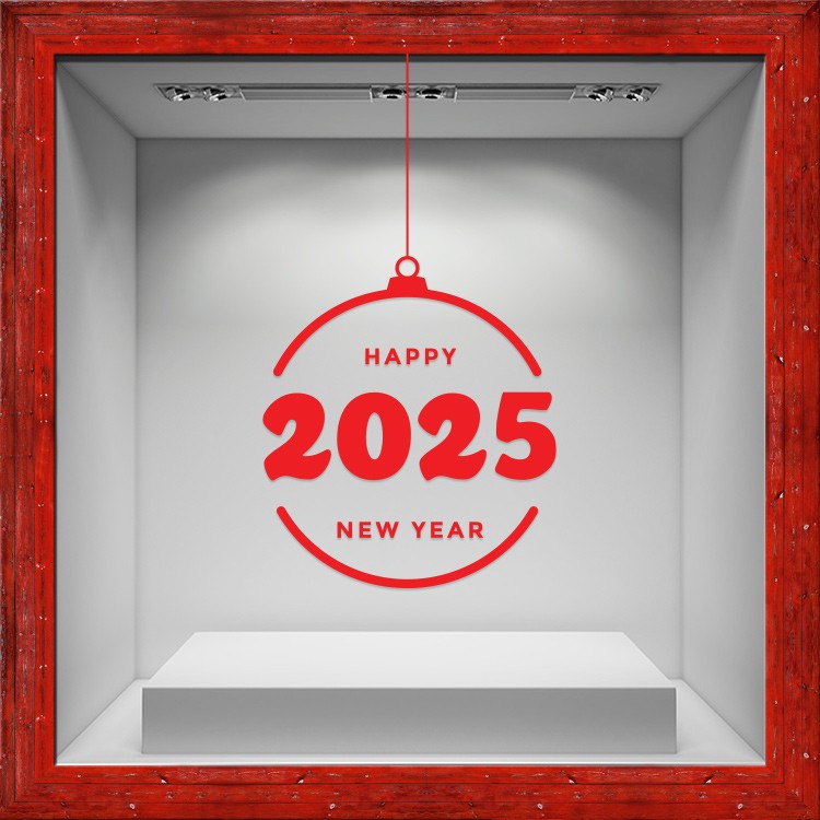 Αυτοκόλλητο Βιτρίνας Happy New Year - 2025