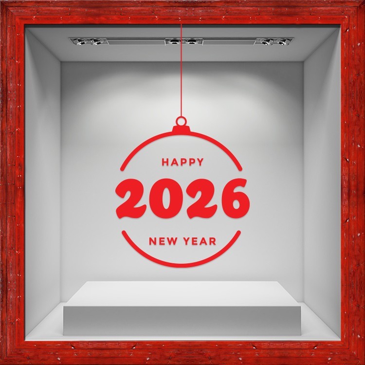 Αυτοκόλλητο Βιτρίνας Happy New Year - 2026