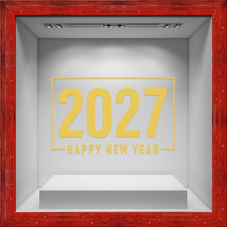 Αυτοκόλλητο Βιτρίνας Happy New Year, Happy 2027