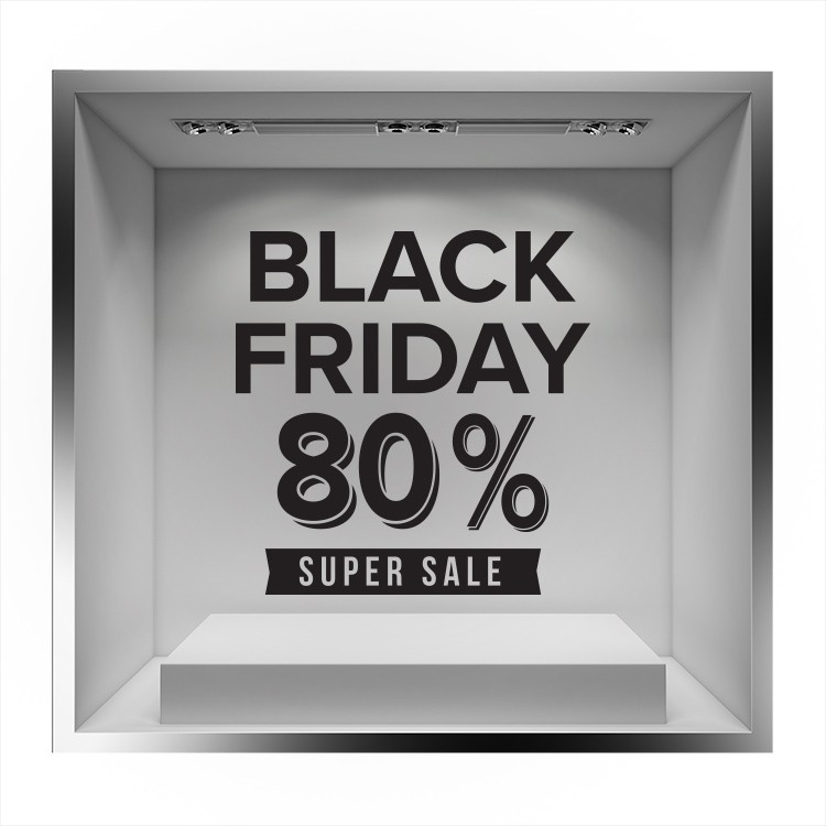 Αυτοκόλλητο Βιτρίνας Black Friday Super Sale