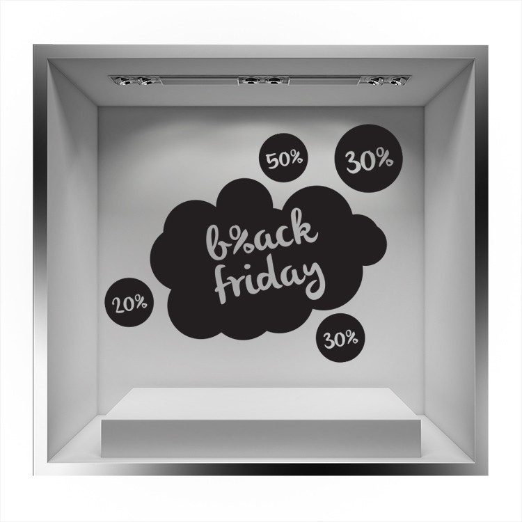 Αυτοκόλλητο Βιτρίνας Black Friday Cloud