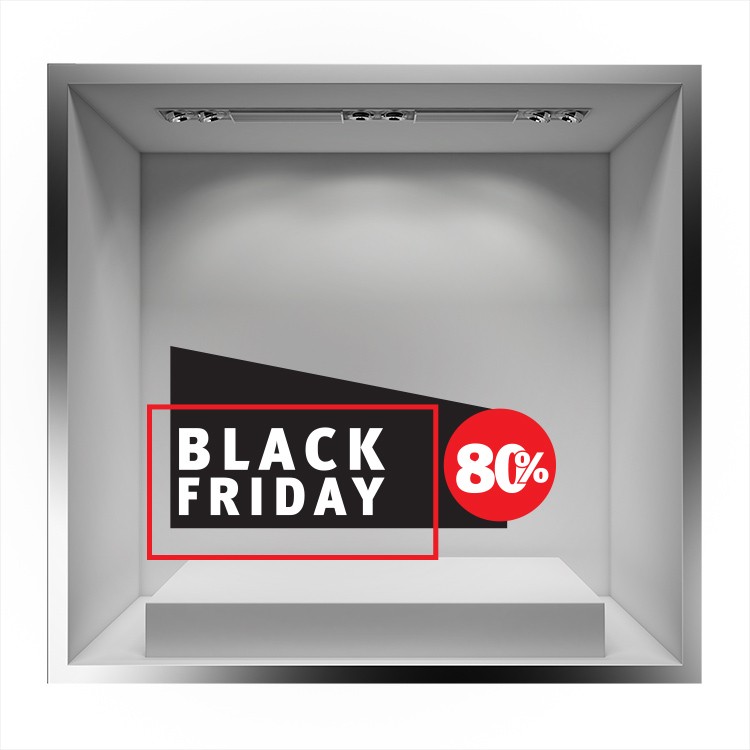 Αυτοκόλλητο Βιτρίνας Black Friday Objects