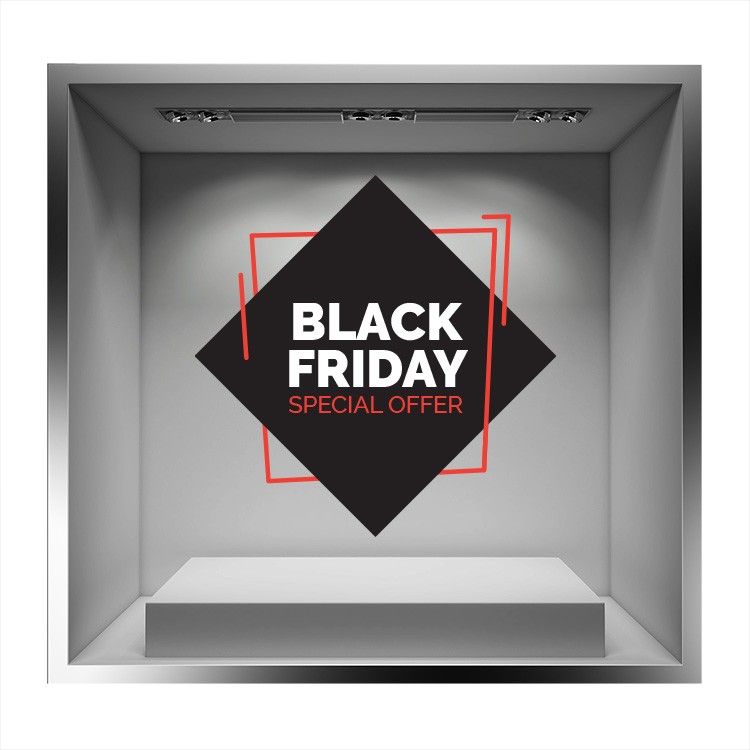 Αυτοκόλλητο Βιτρίνας Black Friday Special Offer Diamond