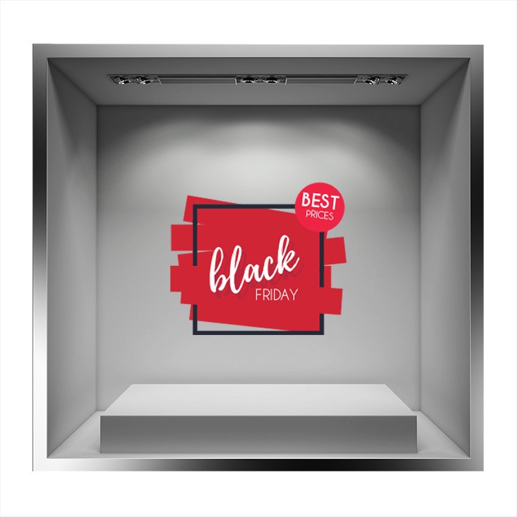 Αυτοκόλλητο Βιτρίνας Black Friday Red Box