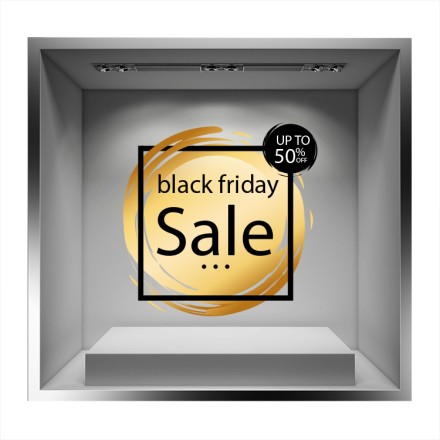 Gold Circle Black Friday Αυτοκόλλητο Βιτρίνας