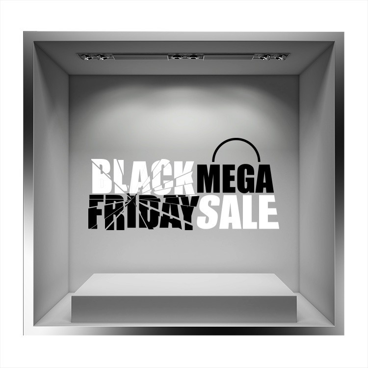 Αυτοκόλλητο Βιτρίνας Black Friday Mega Sale