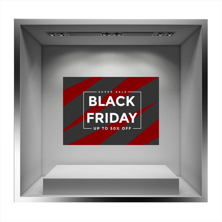 Αυτοκόλλητο Βιτρίνας Super Sale Black Friday