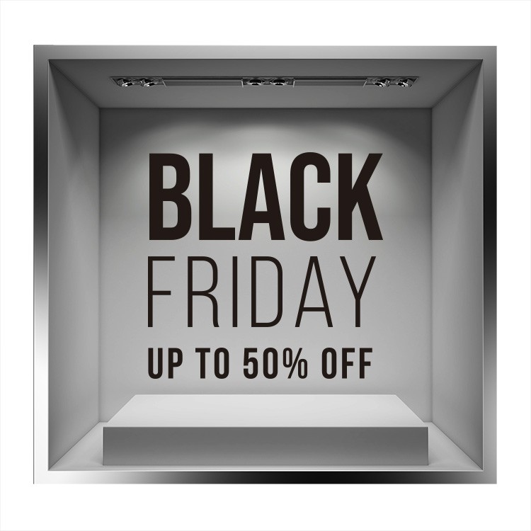 Αυτοκόλλητο Βιτρίνας Black Friday Up To 50%