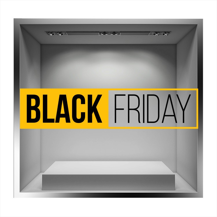 Αυτοκόλλητο Βιτρίνας Black Friday Gold Line