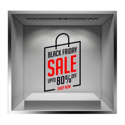 Black Friday Shop Now Αυτοκόλλητο Βιτρίνας