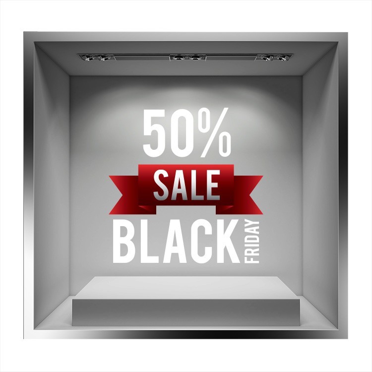 Αυτοκόλλητο Βιτρίνας 50% Black Friday Sale