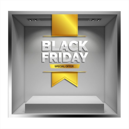 White Yellow Black Friday Αυτοκόλλητο Βιτρίνας