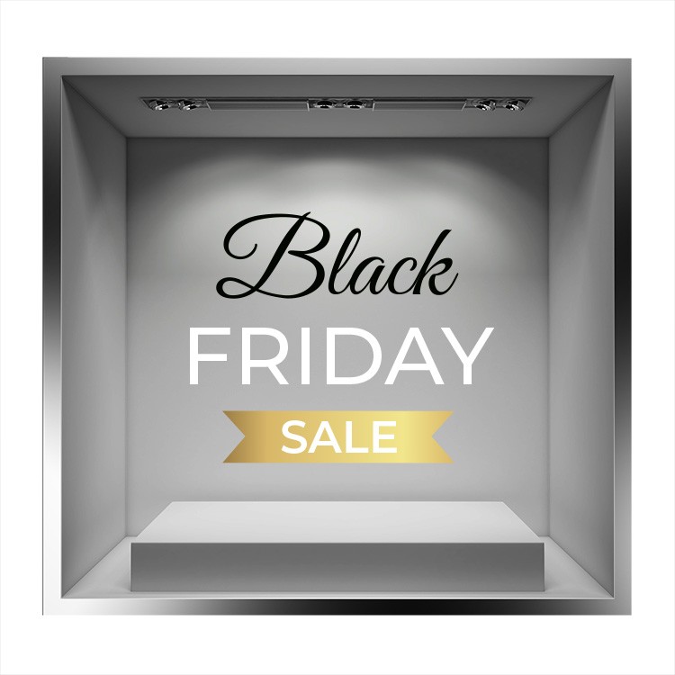 Αυτοκόλλητο Βιτρίνας Black Friday Gold Sale