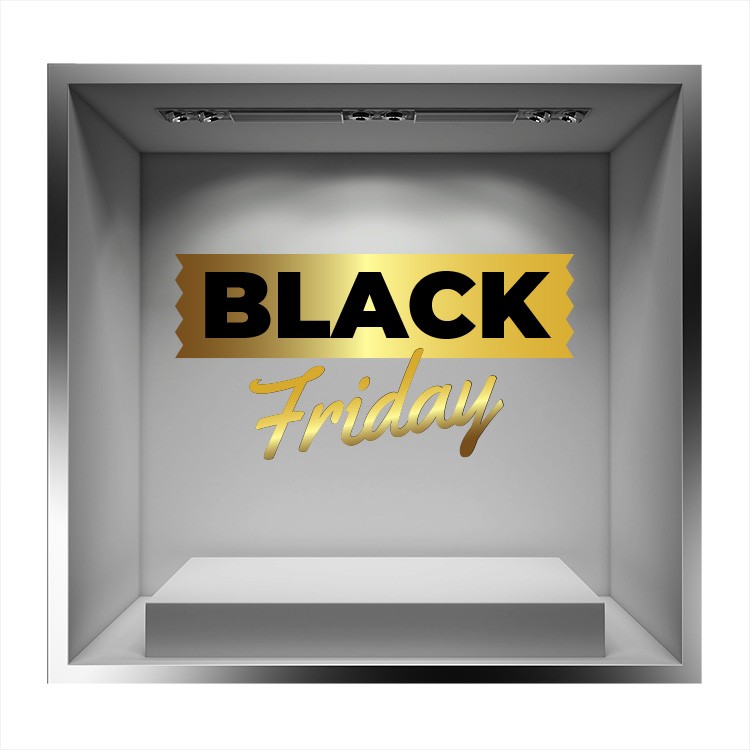 Αυτοκόλλητο Βιτρίνας Gold Line Black Friday