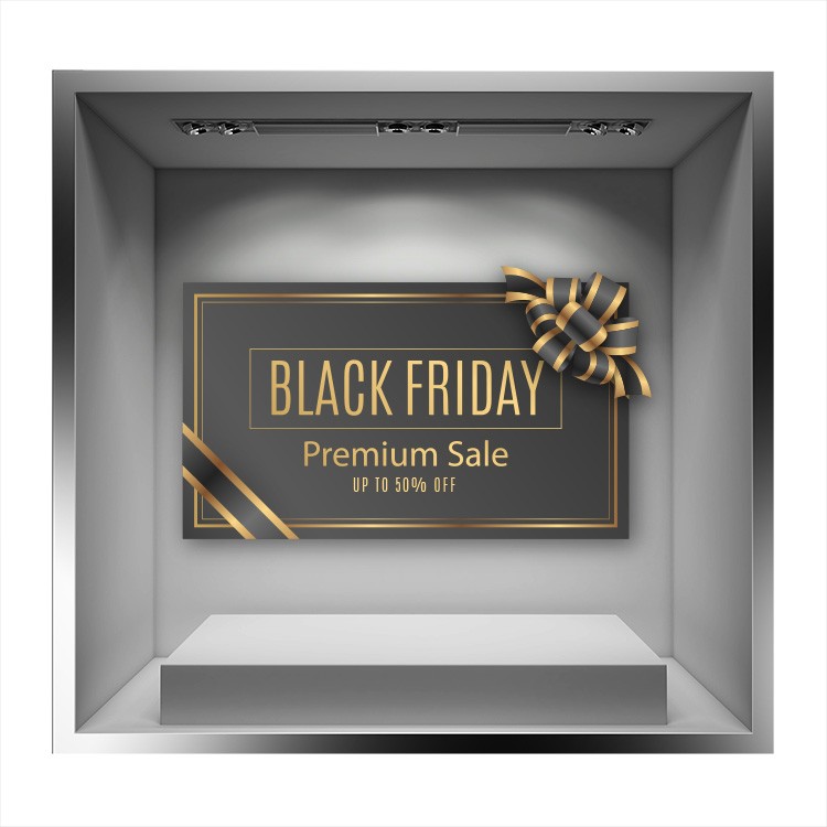 Αυτοκόλλητο Βιτρίνας Gold Box Black Friday