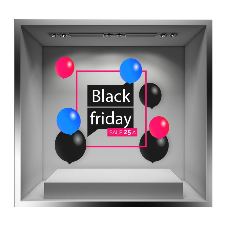 Αυτοκόλλητο Βιτρίνας Black Friday Sale 25%