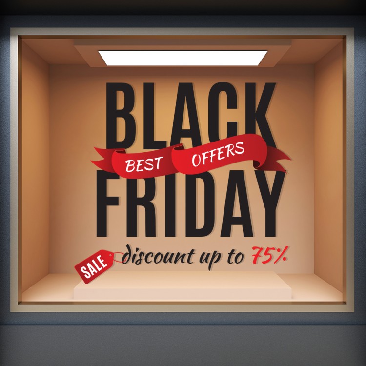 Αυτοκόλλητο Βιτρίνας Best Offers | Black Friday