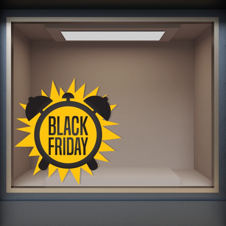 Αυτοκόλλητο Βιτρίνας Ώρα για Black Friday Sales