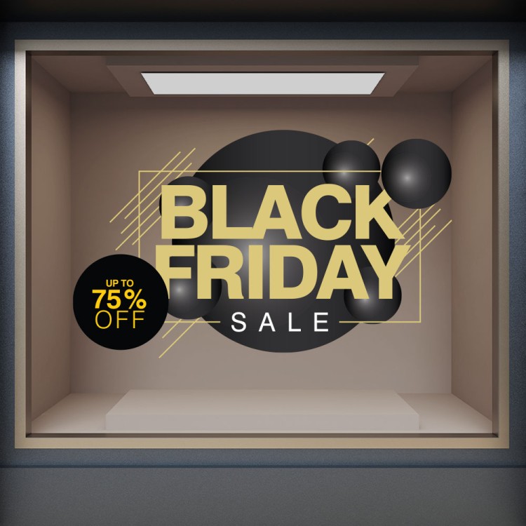 Αυτοκόλλητο Βιτρίνας Black Friday 75%