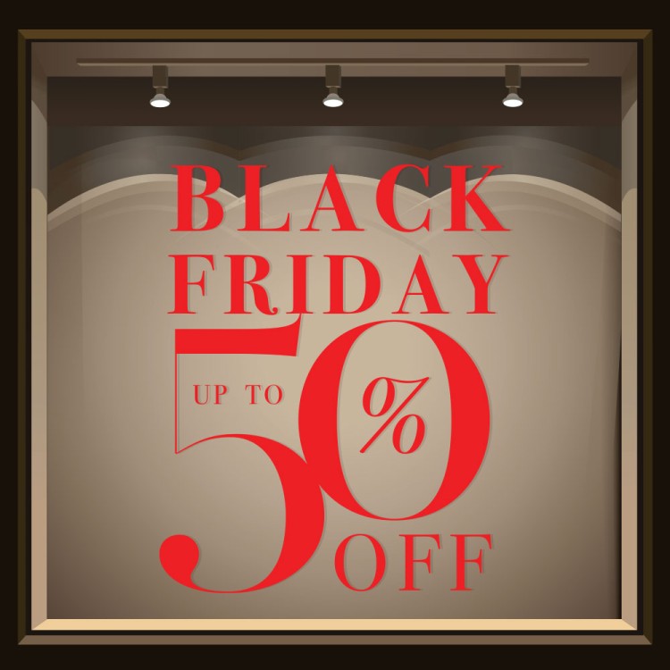 Αυτοκόλλητο Βιτρίνας Black Friday up To 50%