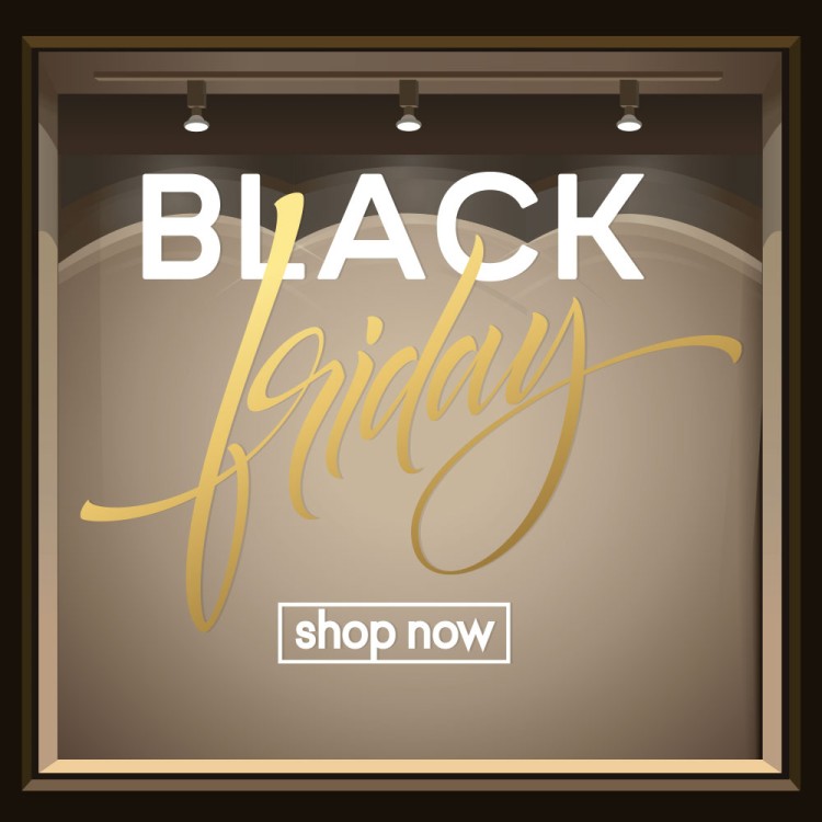 Αυτοκόλλητο Βιτρίνας Shop Now Black Friday