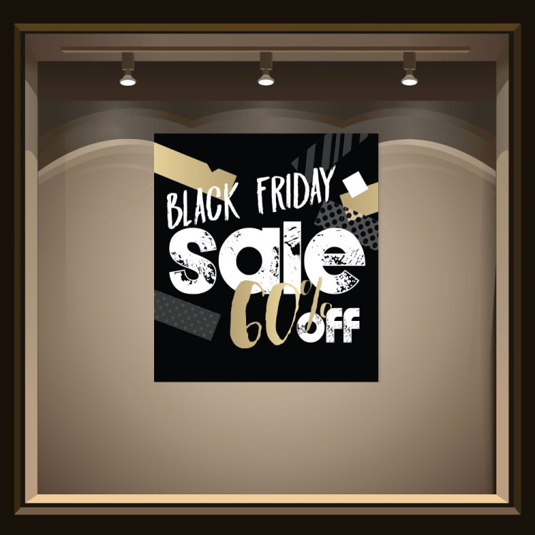 Αυτοκόλλητο Βιτρίνας Black Friday 60%