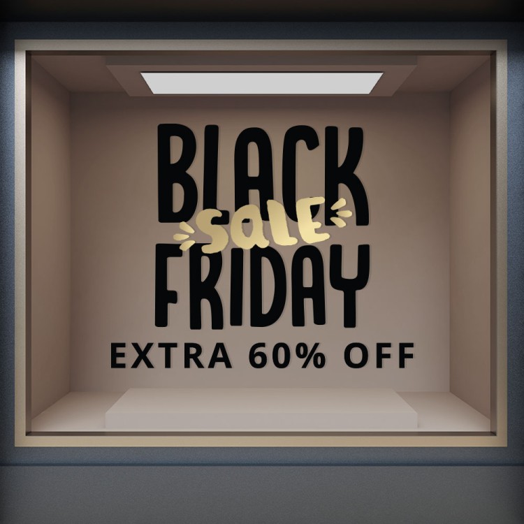 Αυτοκόλλητο Βιτρίνας Black Friday 60% off