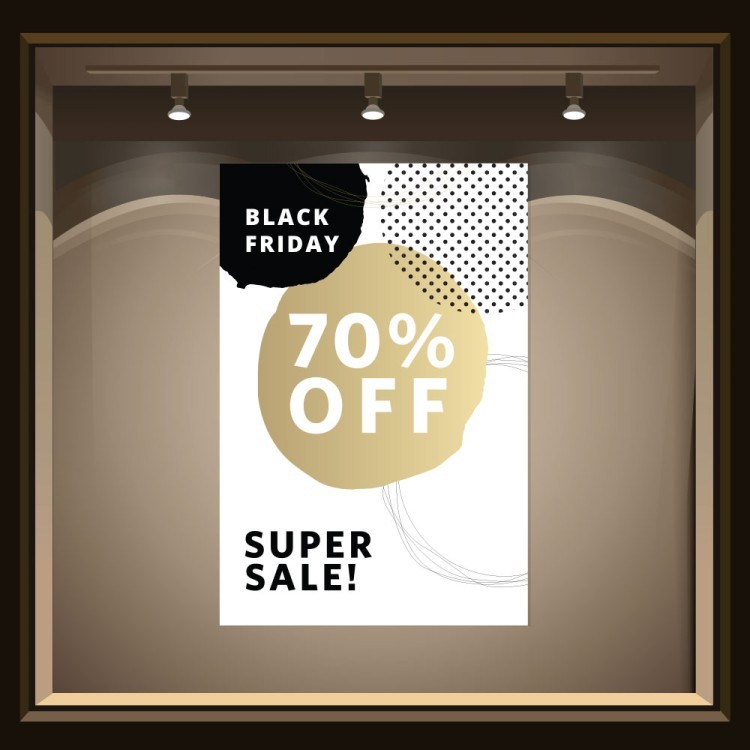 Αυτοκόλλητο Βιτρίνας Super Sale Black Friday