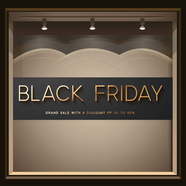 Αυτοκόλλητο Βιτρίνας Black Friday Grande SALE