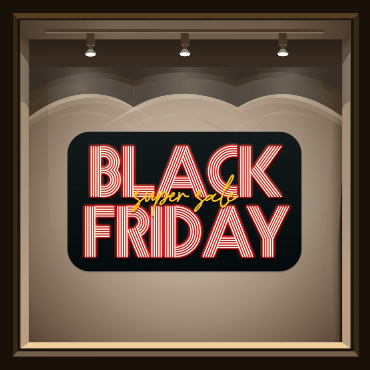 Αυτοκόλλητο Βιτρίνας Red Black Friday