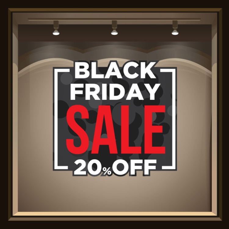 Αυτοκόλλητο Βιτρίνας Black Friday 20% Off