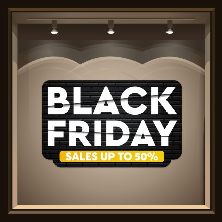 Yellow Black Friday Αυτοκόλλητο Βιτρίνας