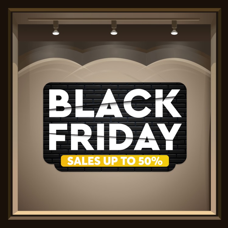 Αυτοκόλλητο Βιτρίνας Yellow Black Friday