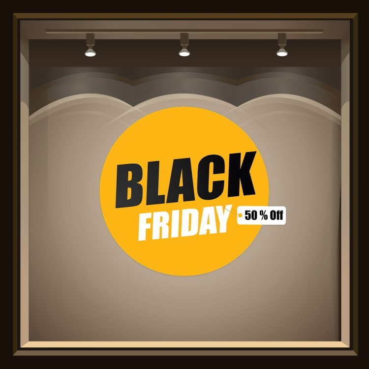 Αυτοκόλλητο Βιτρίνας Black Friday 50%oFF