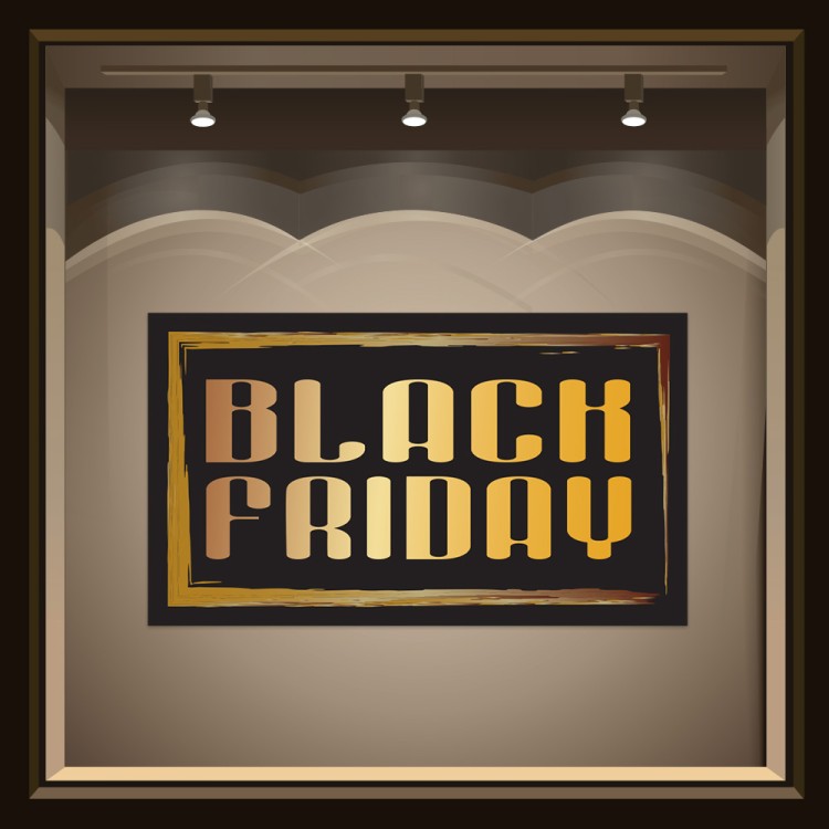 Αυτοκόλλητο Βιτρίνας Black Friday Gold