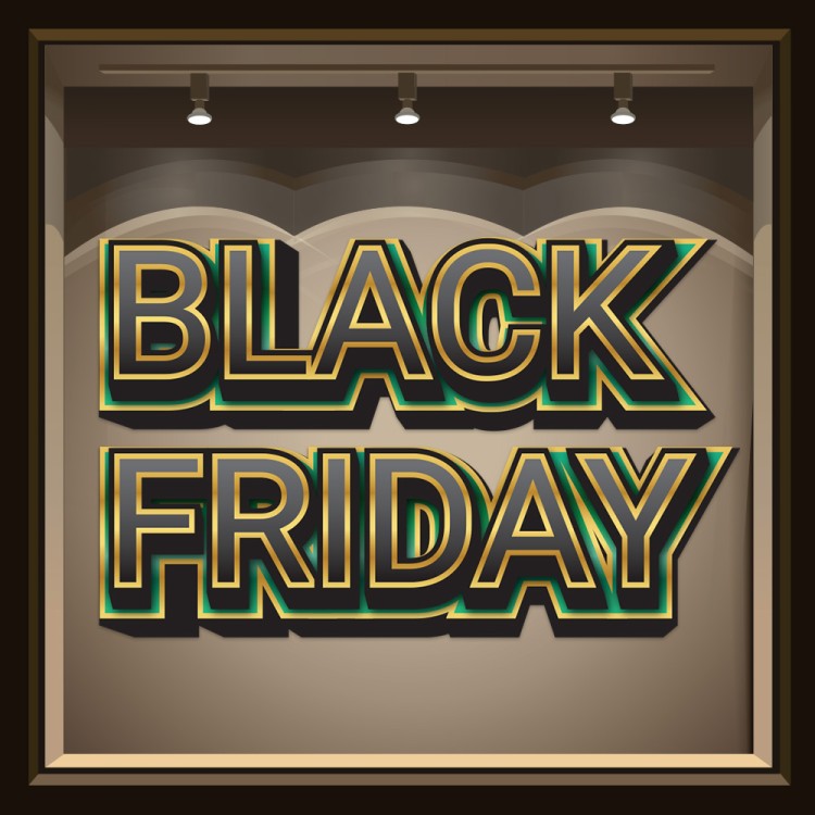 Αυτοκόλλητο Βιτρίνας Green Black Friday