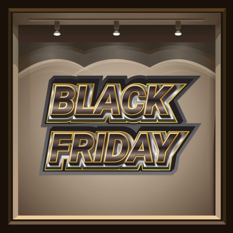 Αυτοκόλλητο Βιτρίνας Black Friday in Brown