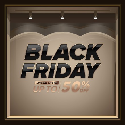 Gold Rose Black Friday Αυτοκόλλητο Βιτρίνας