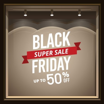 Black Super Sale Friday Αυτοκόλλητο Βιτρίνας