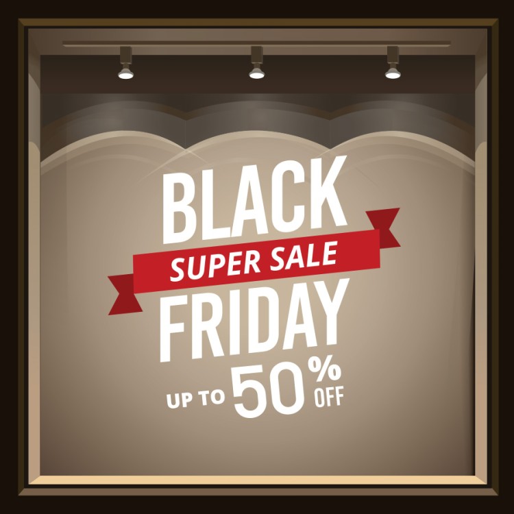 Αυτοκόλλητο Βιτρίνας Black Super Sale Friday