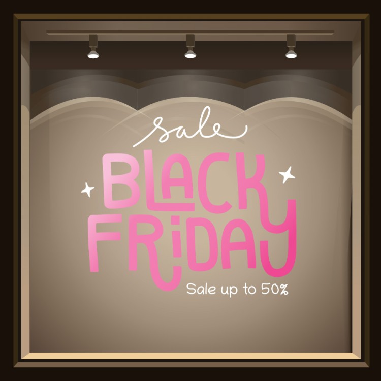 Αυτοκόλλητο Βιτρίνας Pink Black Friday