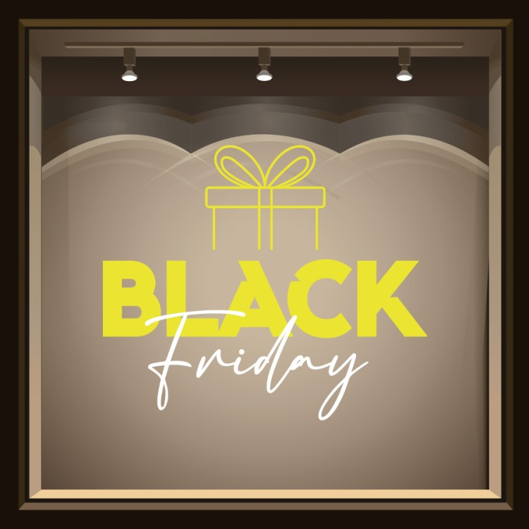 Αυτοκόλλητο Βιτρίνας Gold Black Friday Prize