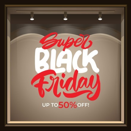 Super Friday, Black Friday Αυτοκόλλητο Βιτρίνας