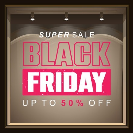 Glittered Black Friday Αυτοκόλλητο Βιτρίνας